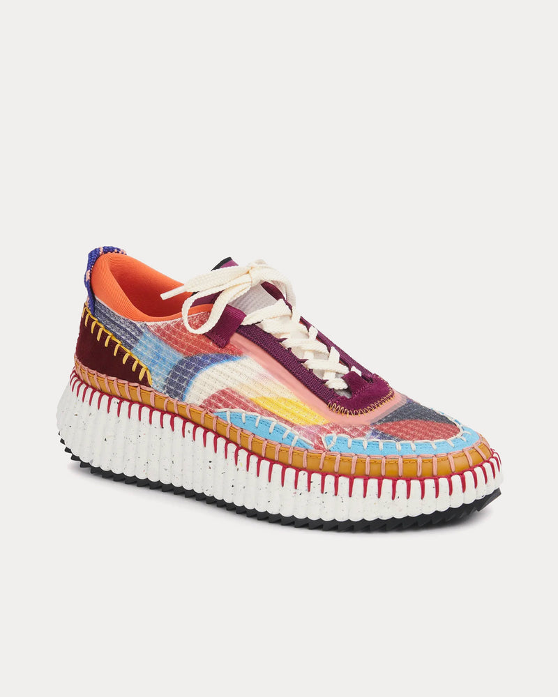 Chloé x Caroline Denervaud Nama Multi Red Low Top Sneakers - 3