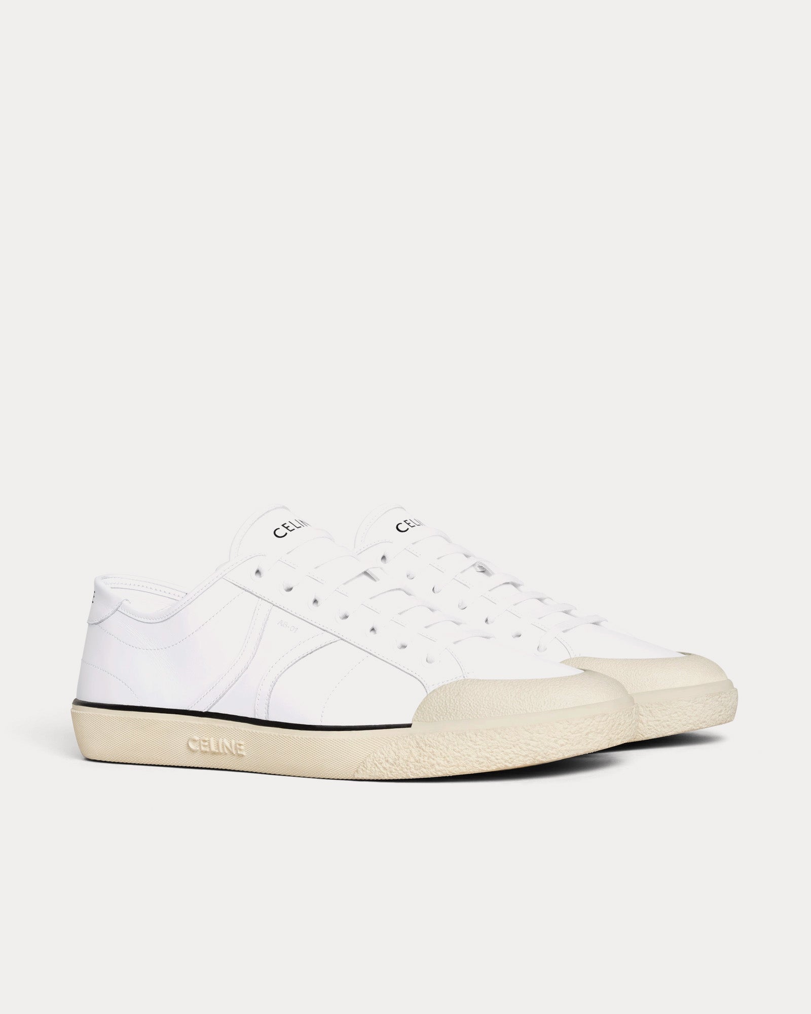 Celine AS-01 Alan Calfskin Optic White Low Top Sneakers - 2