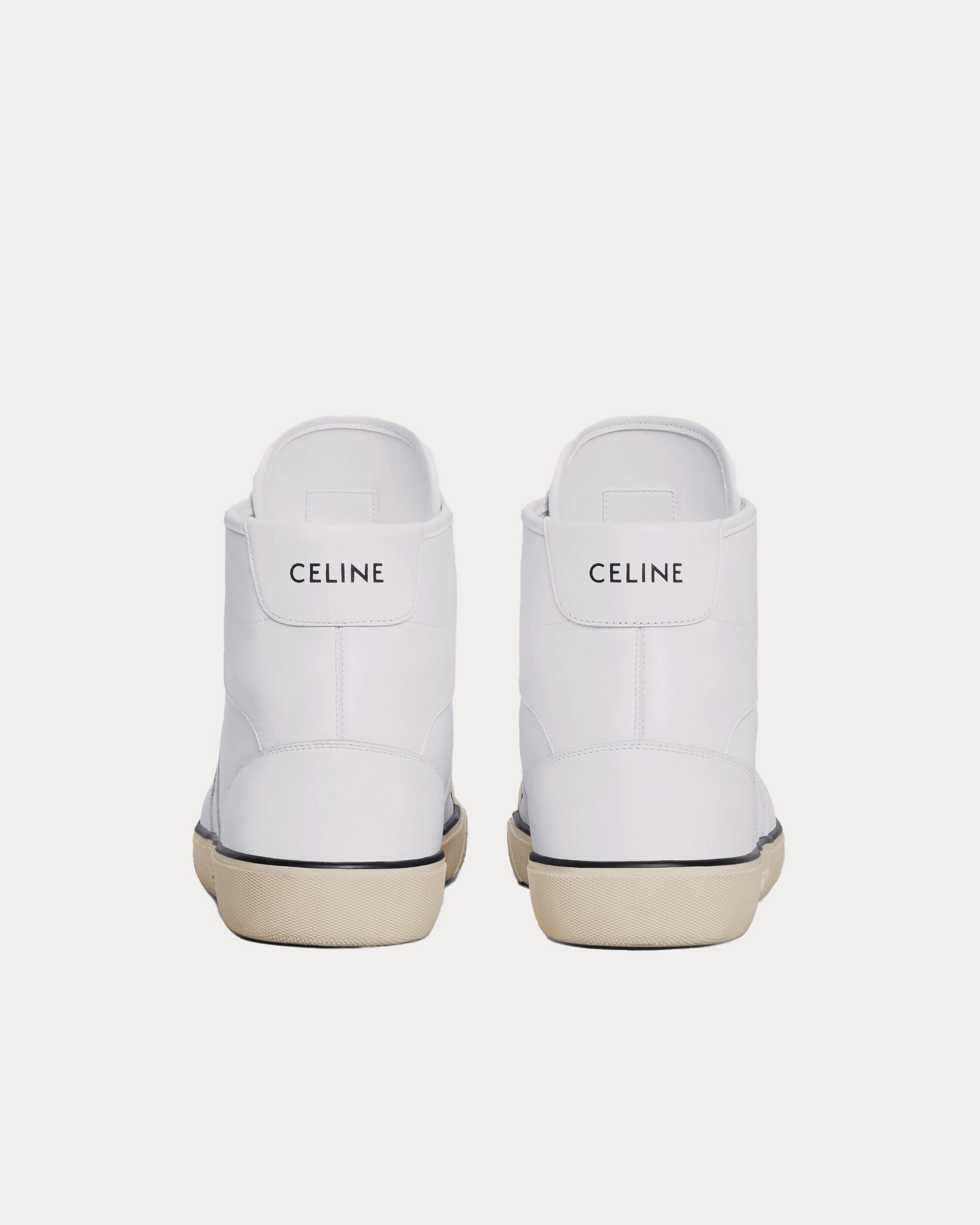 Celine AS-02 Alan Lace-Up Optic White Mid Top Sneakers - 3