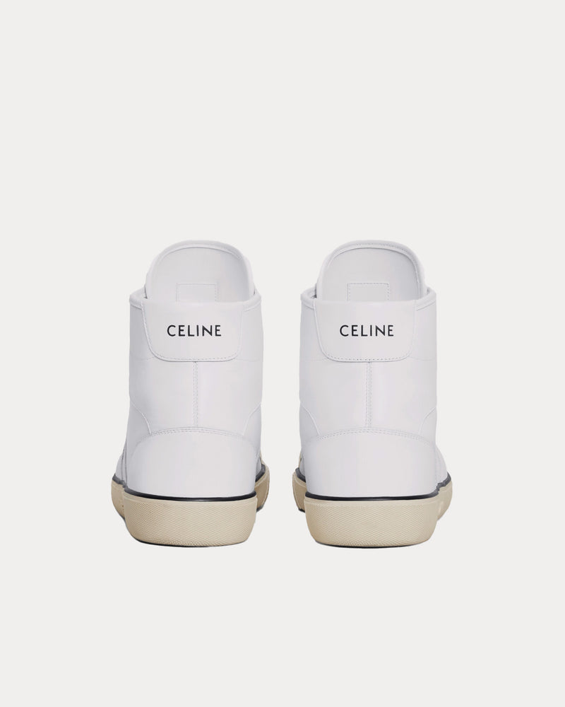 Celine AS-02 Alan Lace-Up Optic White Mid Top Sneakers - 3