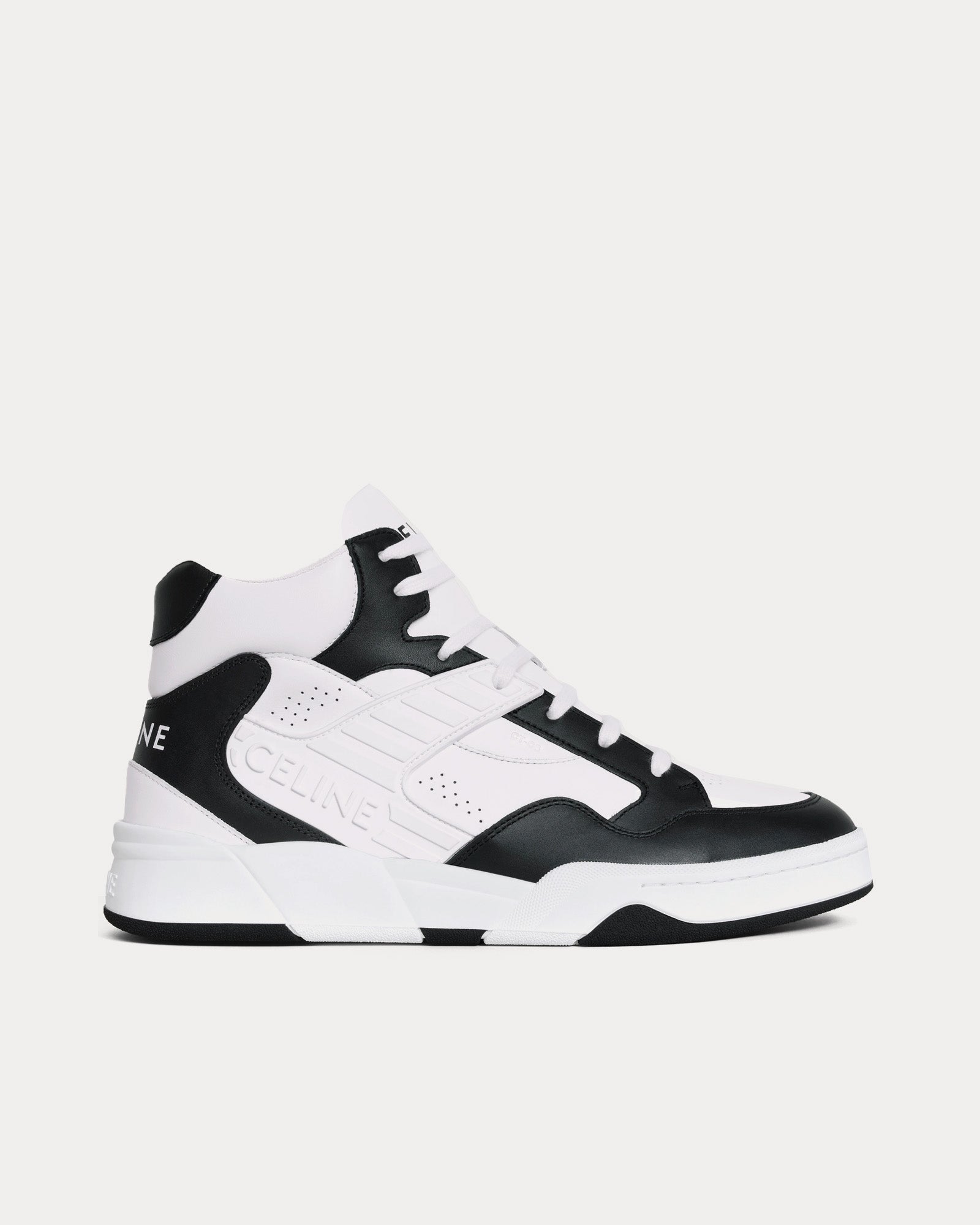 CT-06 Calfskin Optic White / Black High Top Sneakers