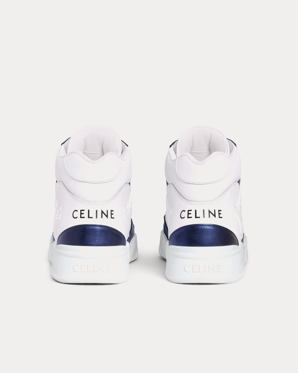 Celine CT-06 Calfskin & Metallic Calfskin Optic White / Blue High Top  Sneakers - Sneak in Peace