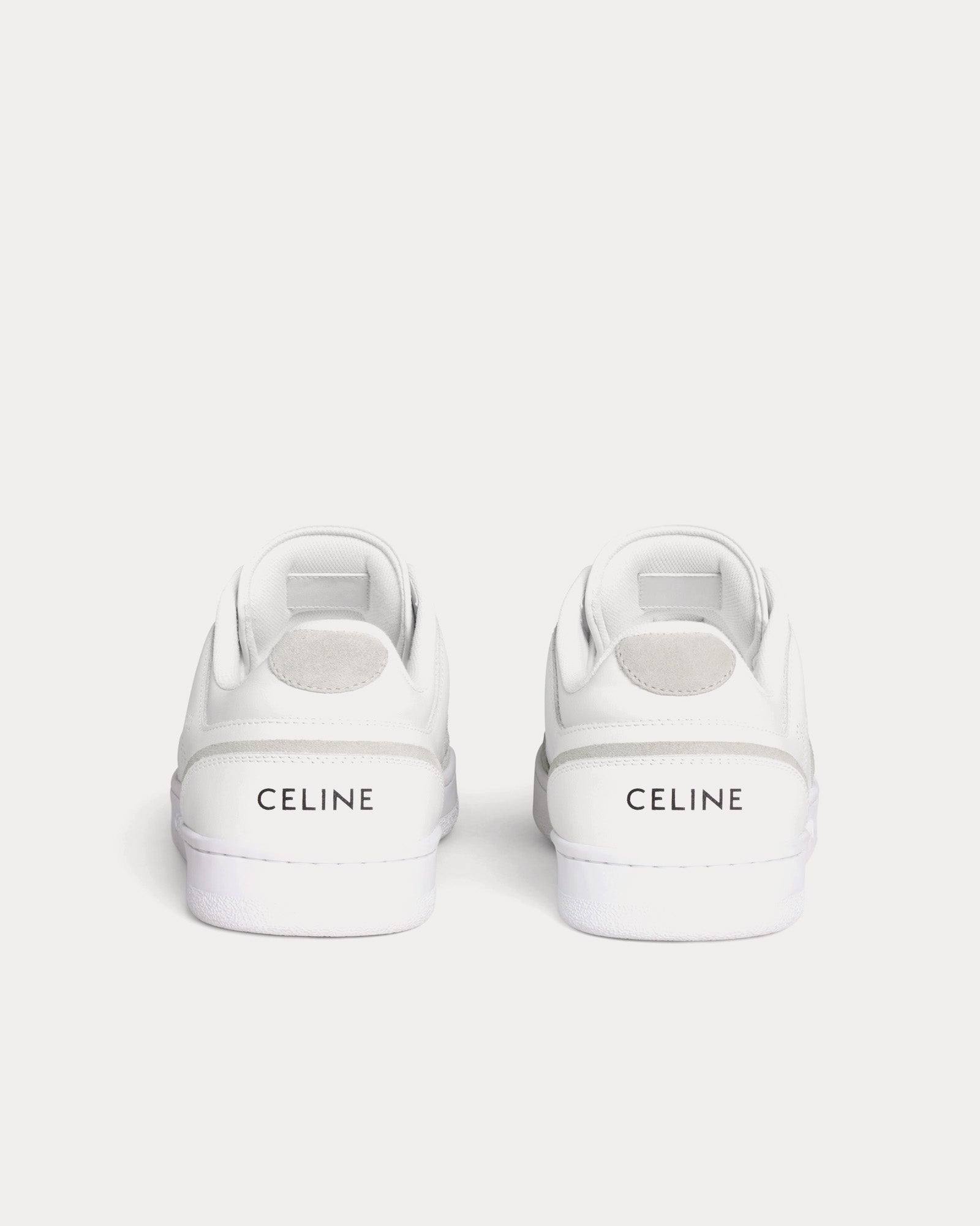 Celine CT-10 Lace-Up Calfskin & Suede Optic White / Grey Low Top Sneakers - 3