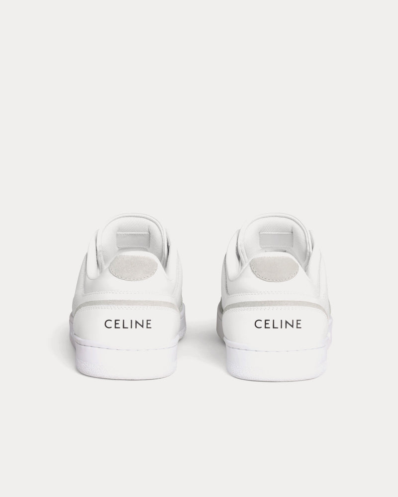 Celine CT-10 Lace-Up Calfskin & Suede Optic White / Grey Low Top Sneakers - 3