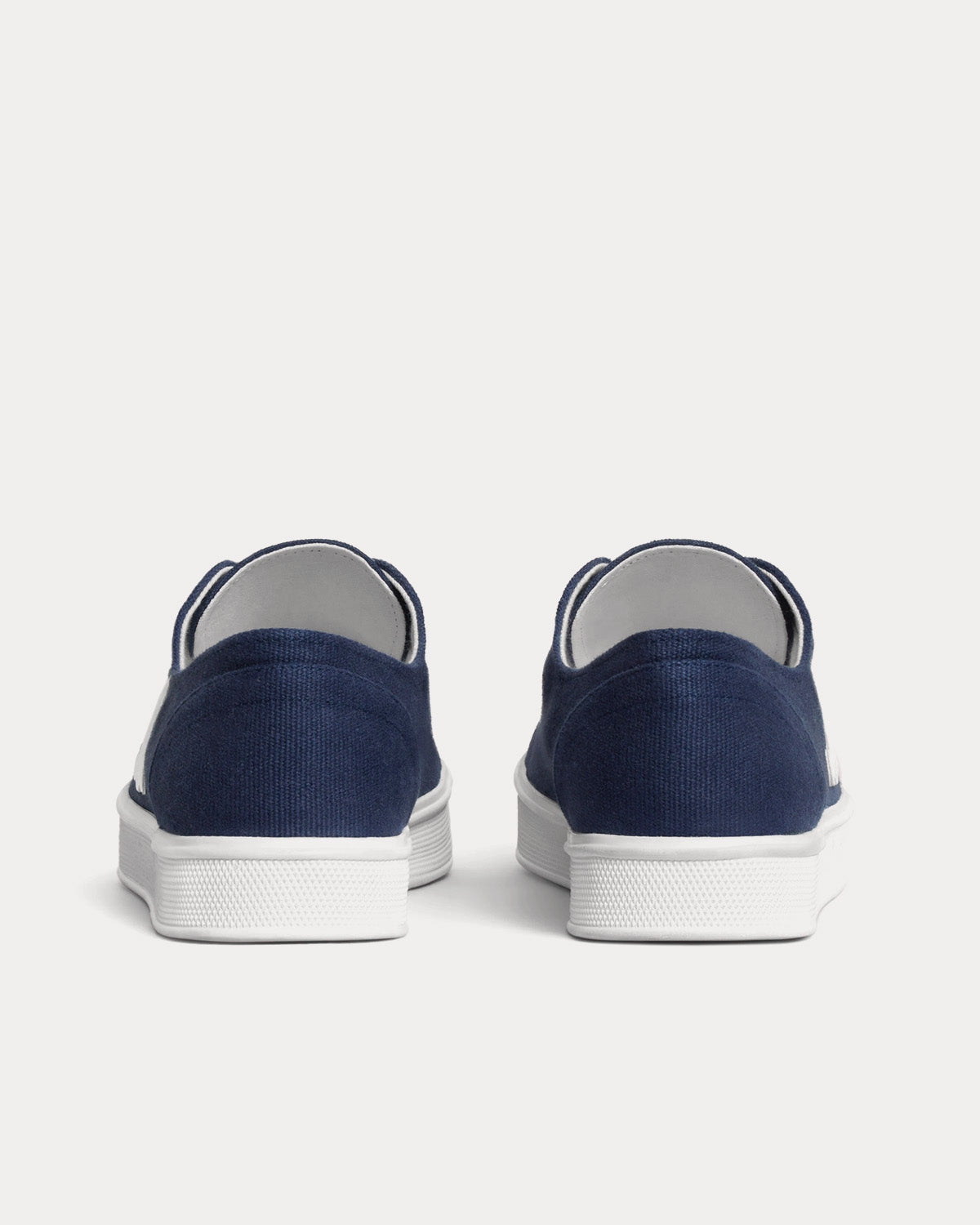 Celine Jane Lace-Up with Triumph Patch Canvas & Calfskin Navy Low Top Sneakers - 3