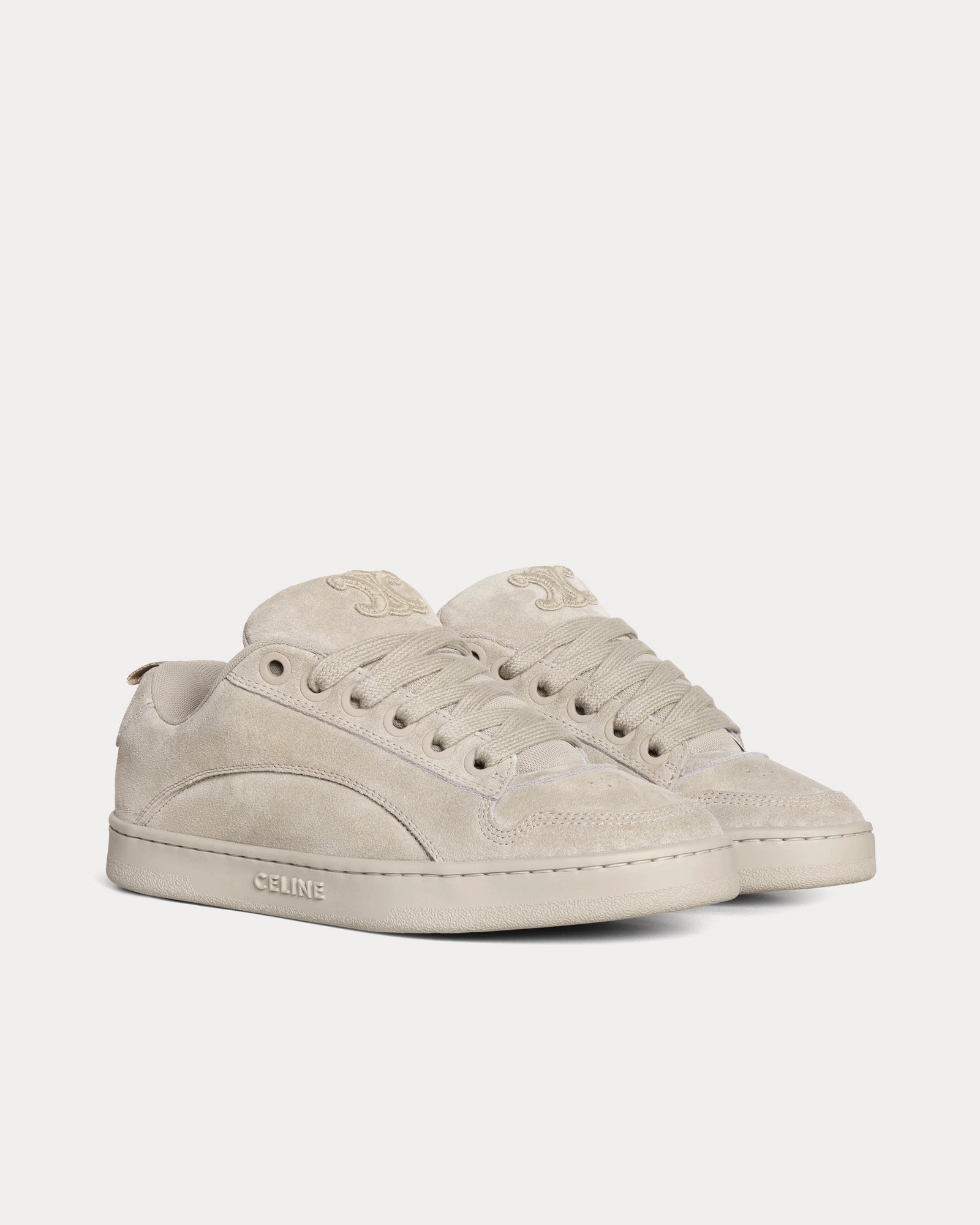 Celine Huntington Suede Calfskin & Mesh Grey Low Top Sneakers - 2