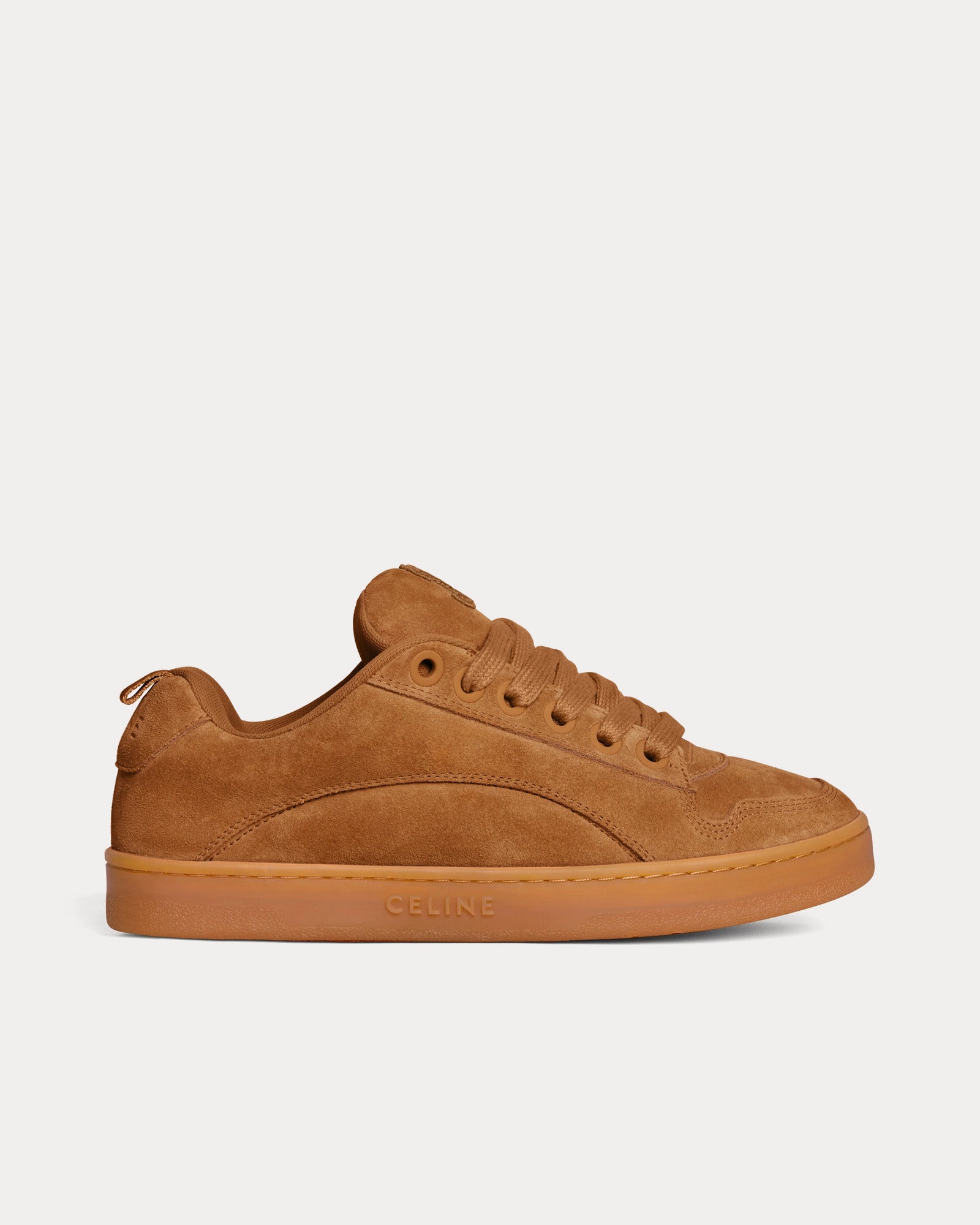 Celine Huntington Suede Calfskin & Mesh Tan Low Top Sneakers - 1