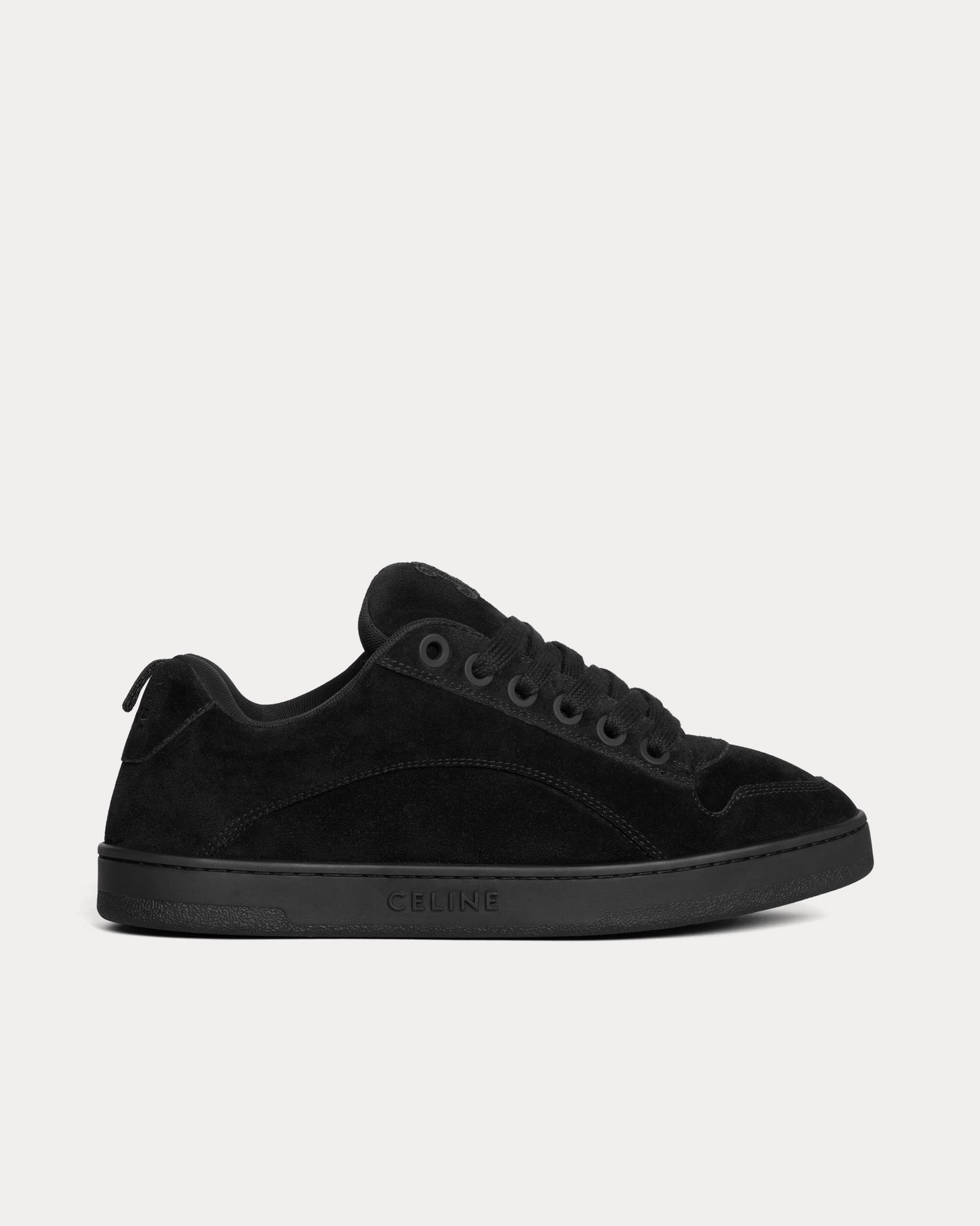 Celine Huntington Suede Calfskin & Mesh Black Low Top Sneakers - 1