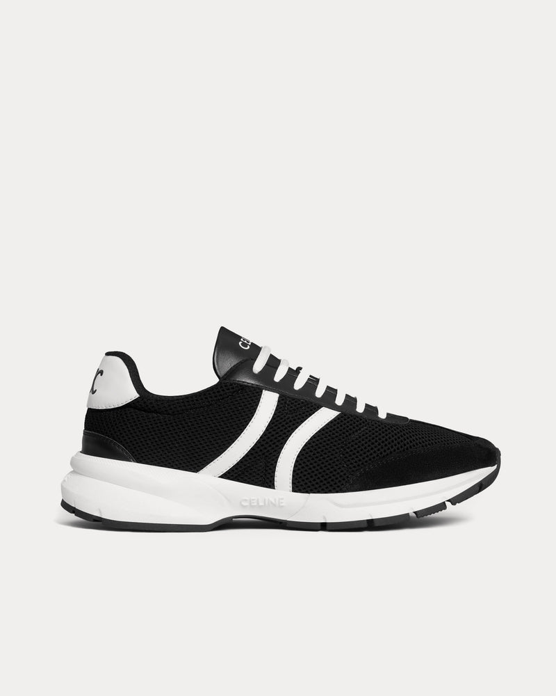 Celine CR-01 Runner Mesh, Calfskin & Suede Black / Optic White / Low Top Sneakers - 1