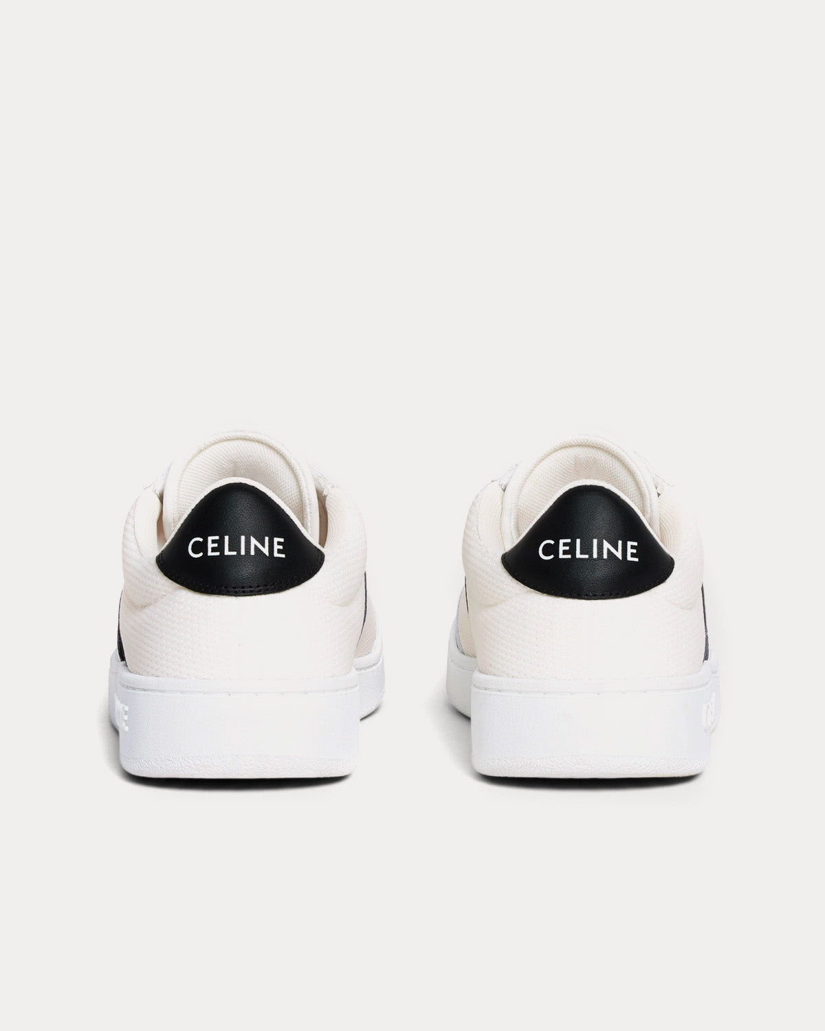 Celine Tennis Mesh & Calfskin Optic White / Black Low Top Sneakers - 3