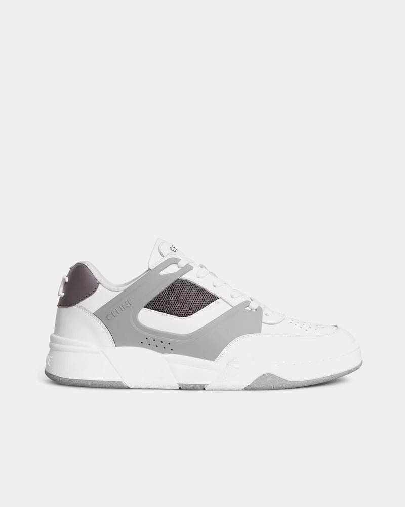 Celine CT-09 Calfskin Leather & Mesh Optic White / Grey Low Top Sneakers - 1