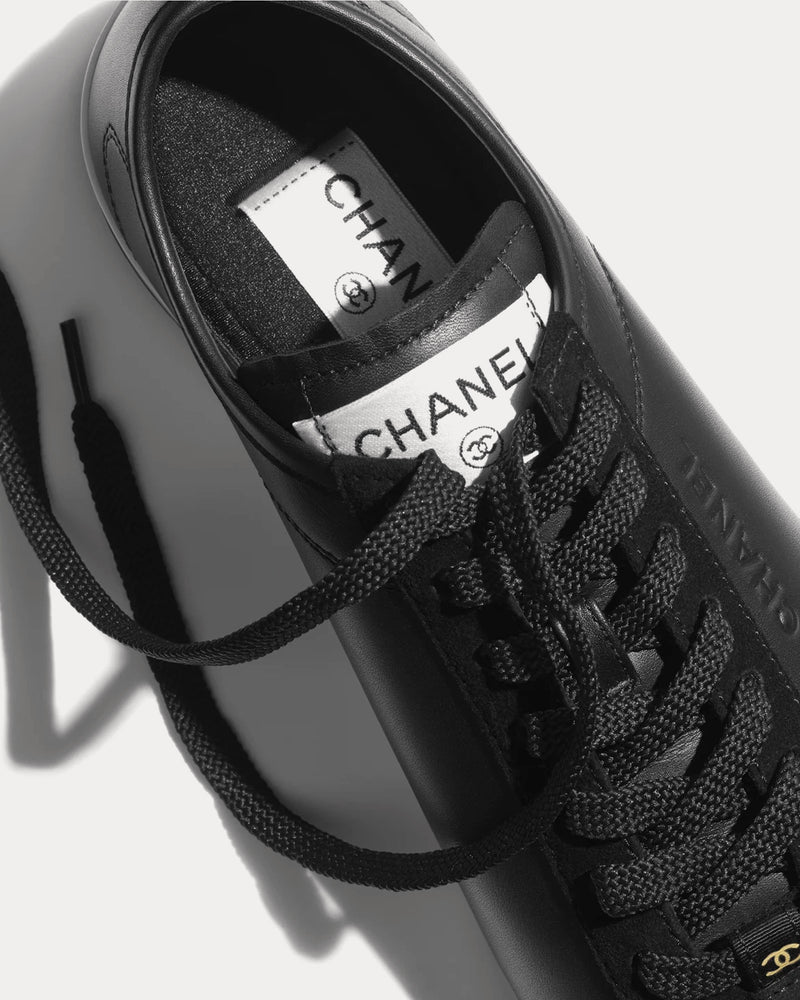 Chanel Calfskin & Suede Calfskin Black Low Top Sneakers - 2