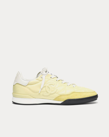 Chanel Shiny Calfskin Yellow Low Top Sneakers