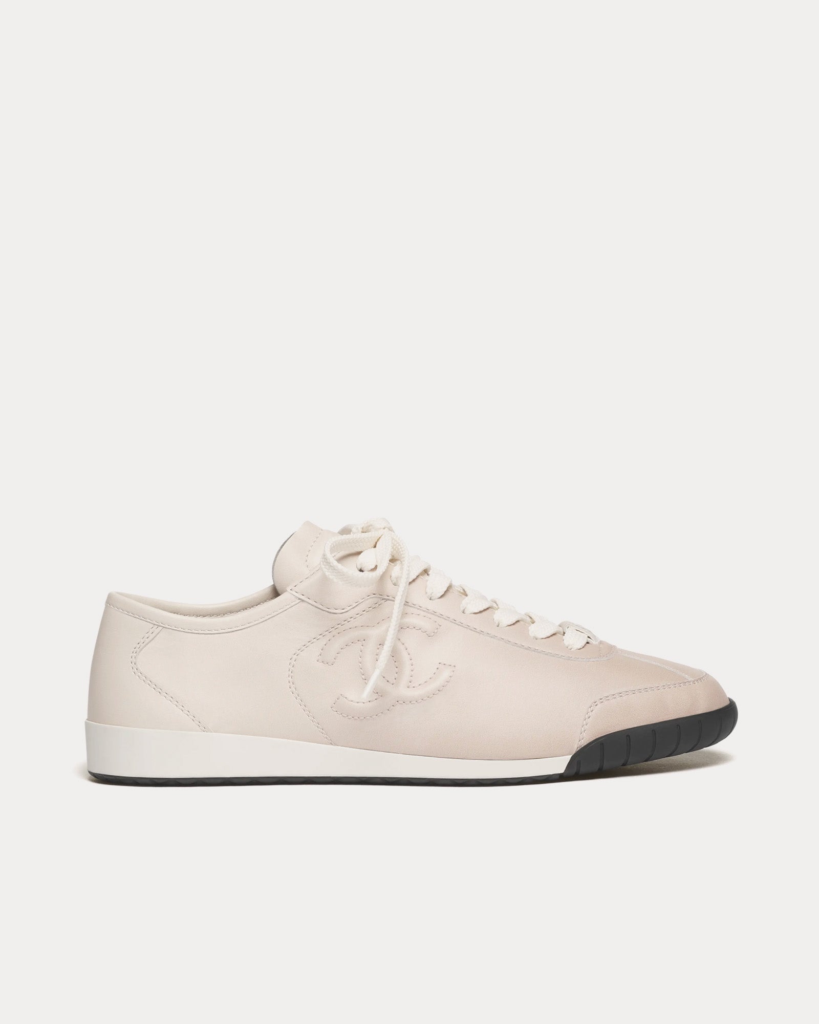 Chanel Printed Calfskin Beige Low Top Sneakers - 1