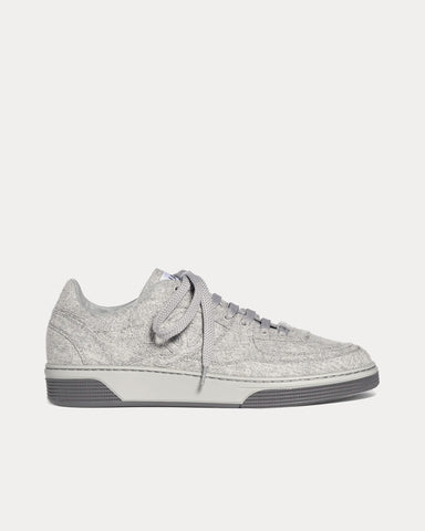 Chanel Wool & Mixed Fibres Light Grey Low Top Sneakers