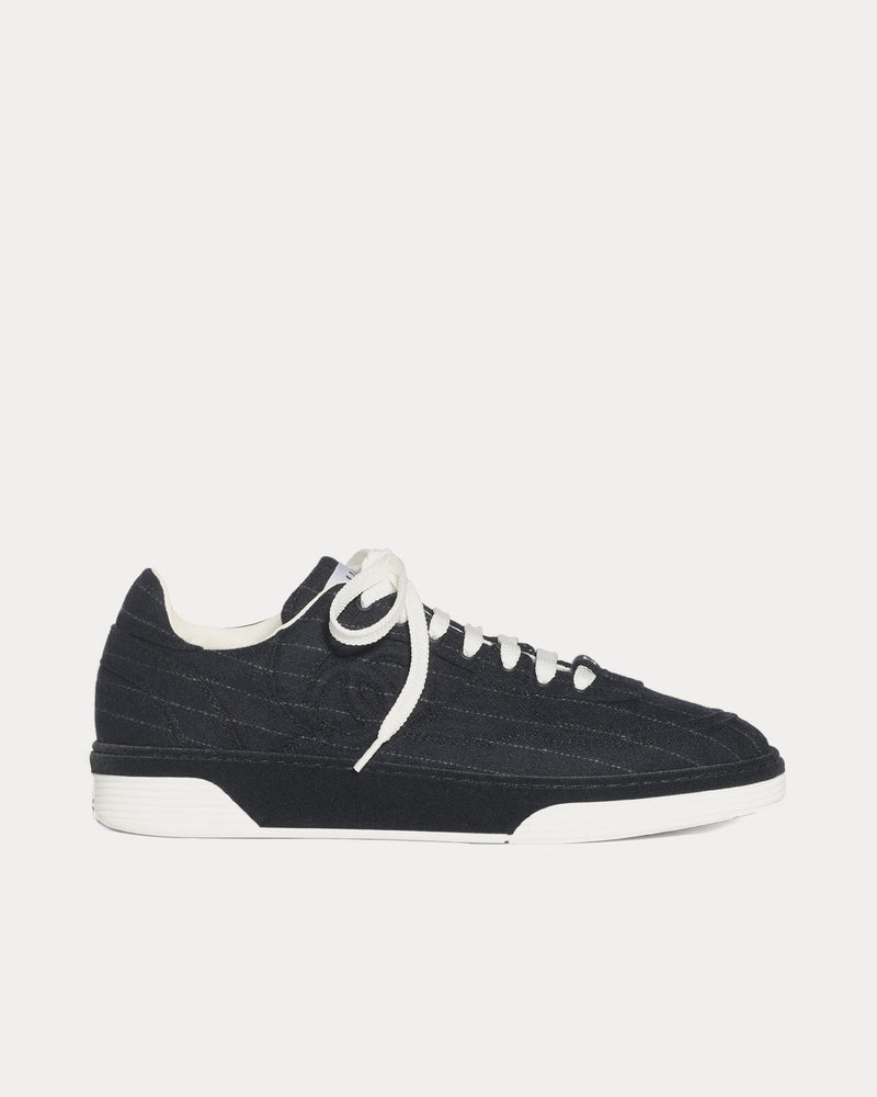 Chanel Wool & Mixed Fibres Navy Low Top Sneakers - 1