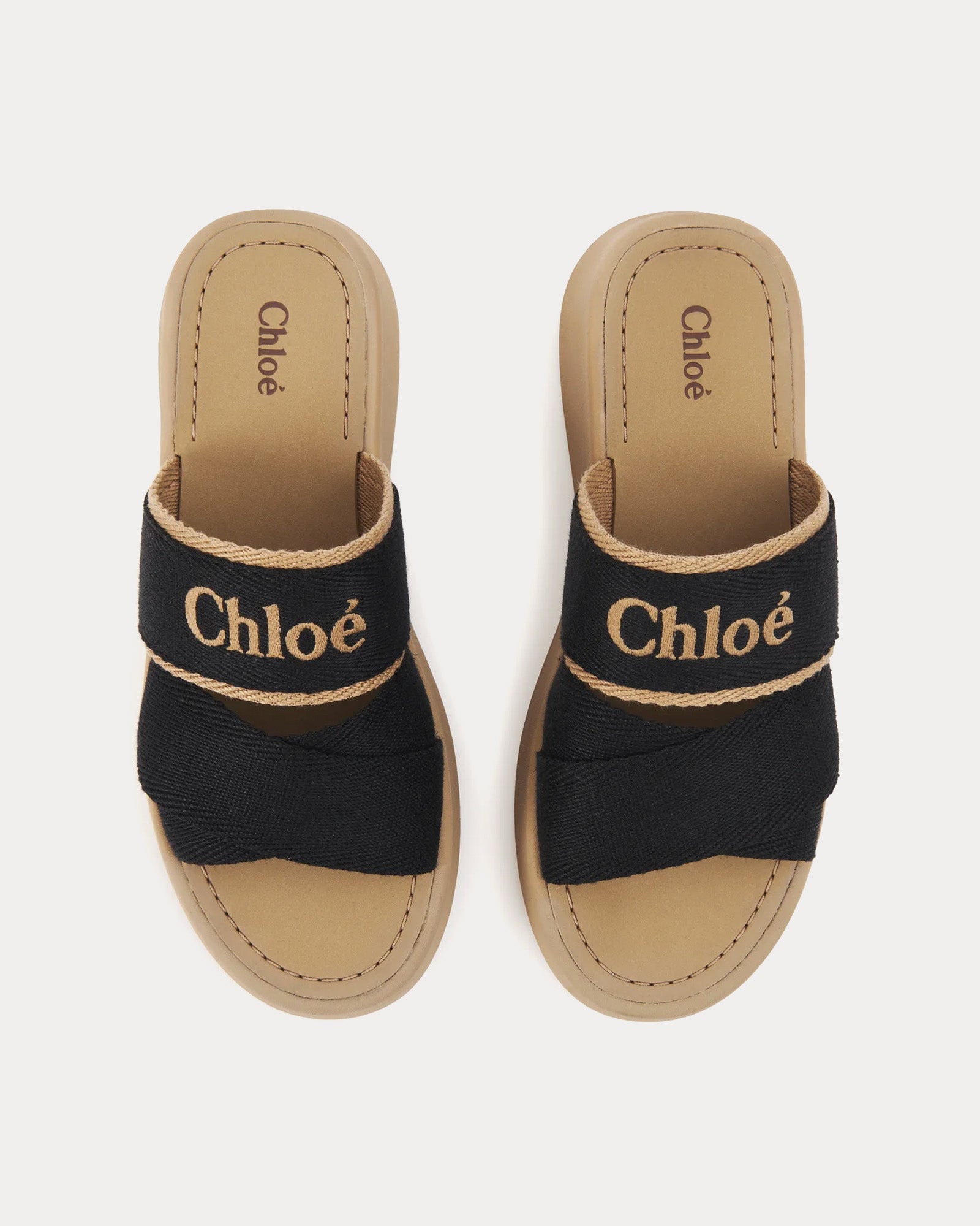 Chloé Mila Beige / Black Slides - 2