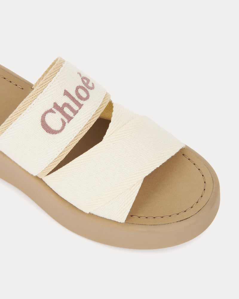 Chloé Mila Beige / White Slides - 3