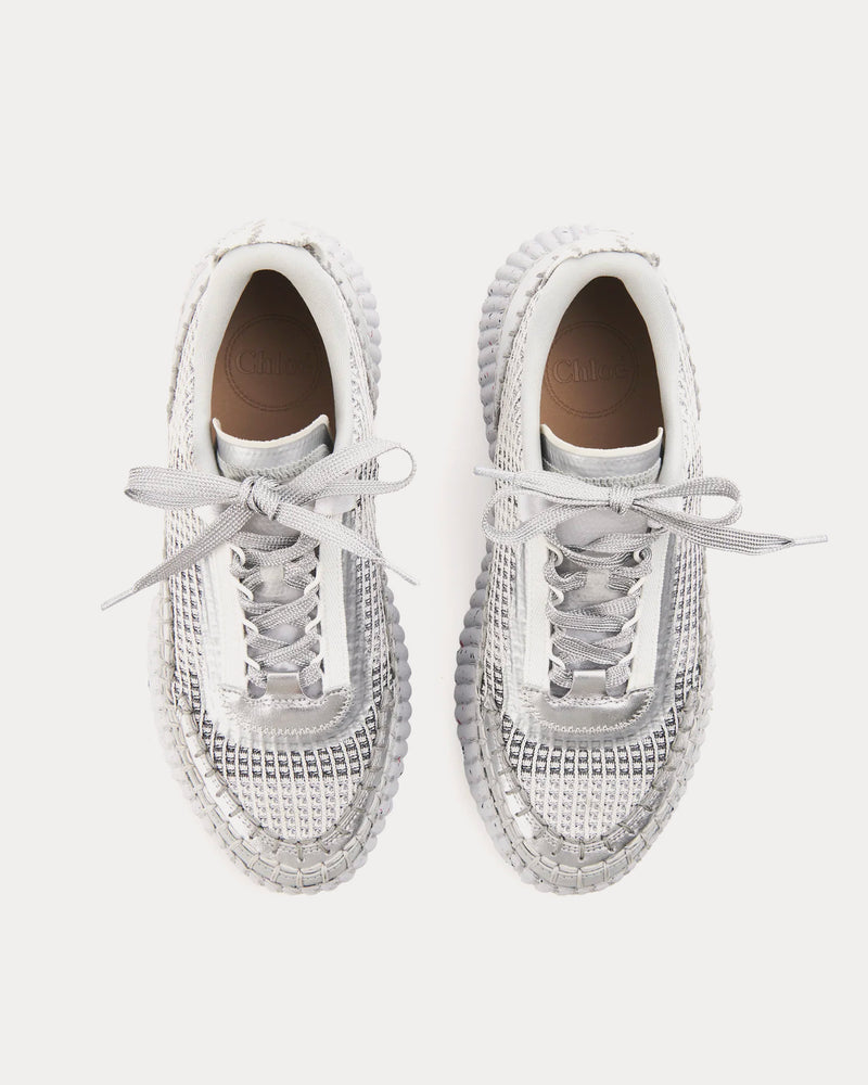 Chloé Nama Silver Low Top Sneakers - 2