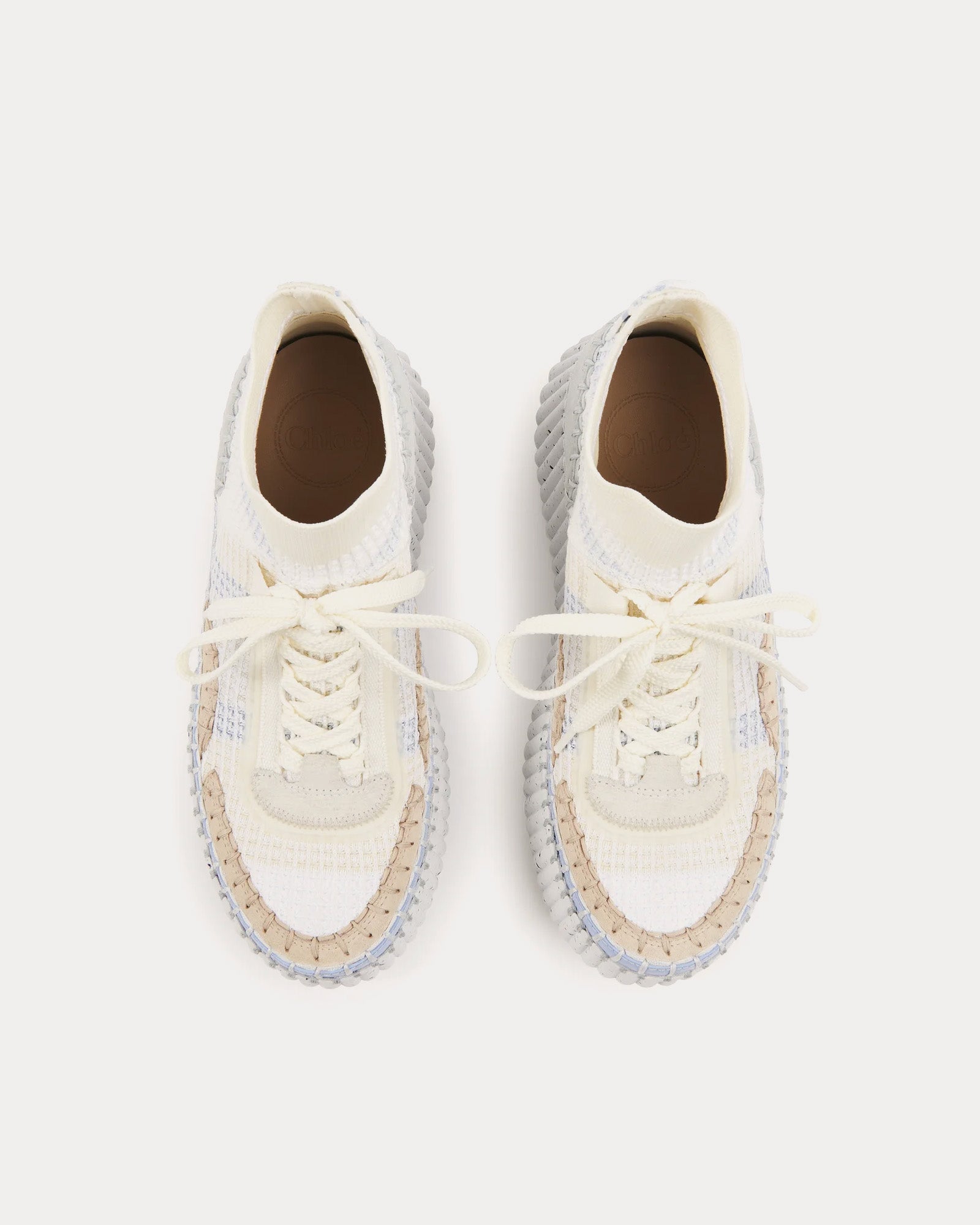 Chloé Nama Wedge Pearl Blue High Top Sneakers - 2