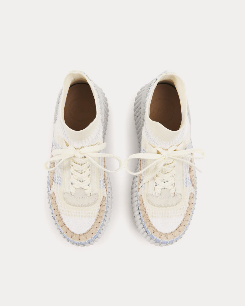 Chloé Nama Wedge Pearl Blue High Top Sneakers - 2