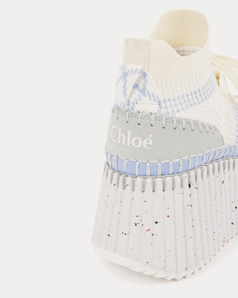 Chloé Nama Wedge Pearl Blue High Top Sneakers - 3