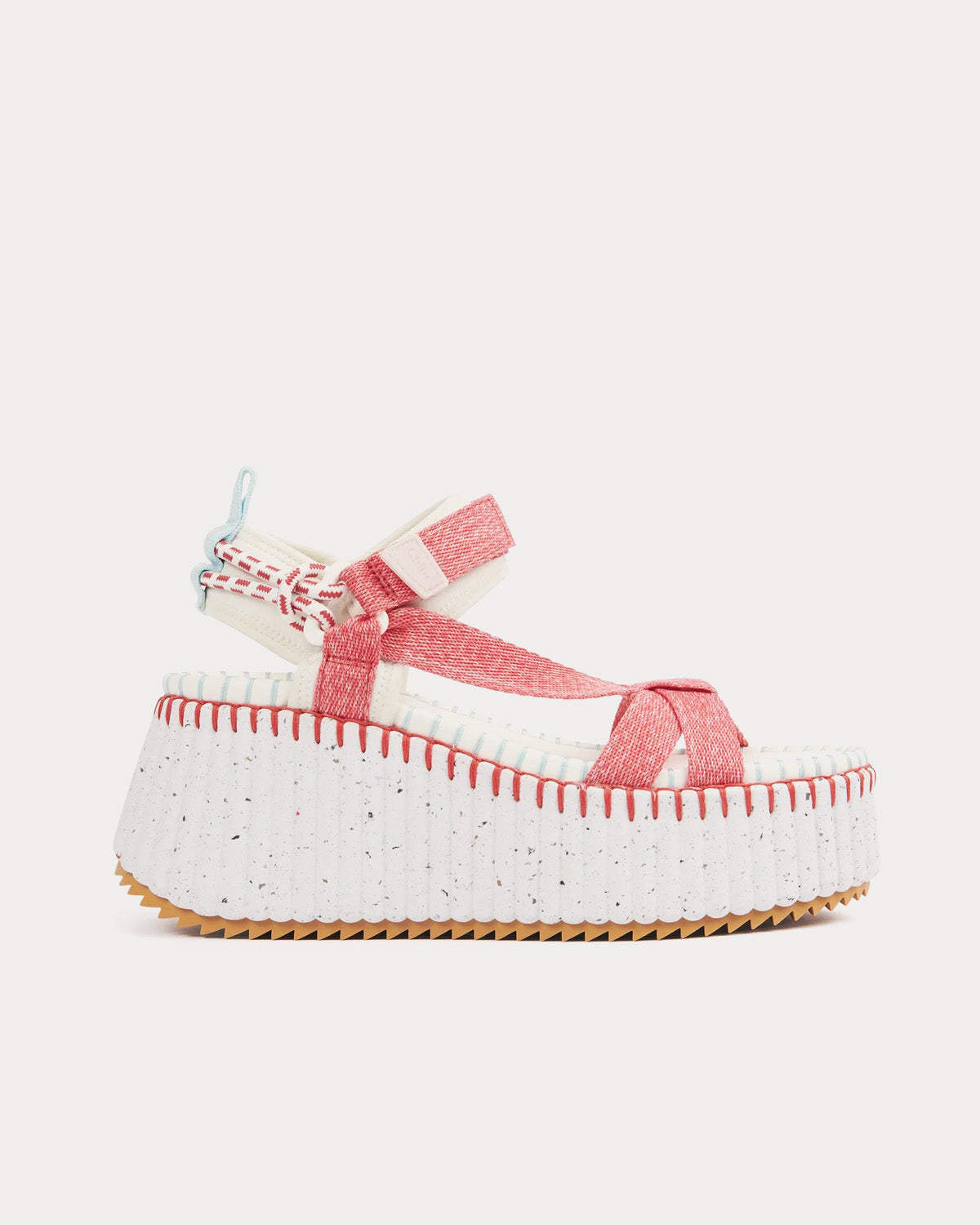 Chloé Nama Wedge Hot Coral Sandals - Sneak in Peace