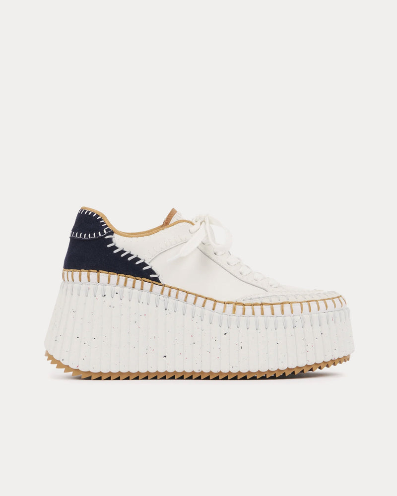 Chloé Nama Wedge Royal Navy Low Top Sneakers - 1