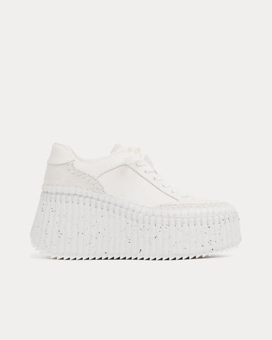 Chloé Nama Wedge White Low Top Sneakers