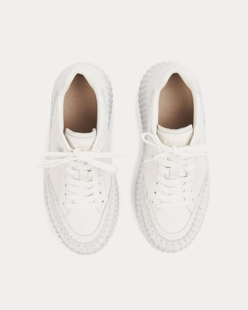 Chloé Nama Wedge White Low Top Sneakers - 2