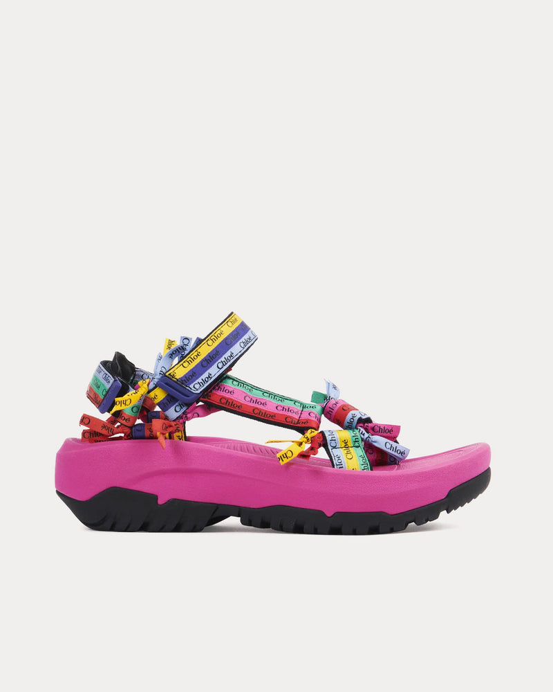 Chloé x Teva Hurricane XLT2 Ampsole Pink / Multicolour Flat Sandals - 1