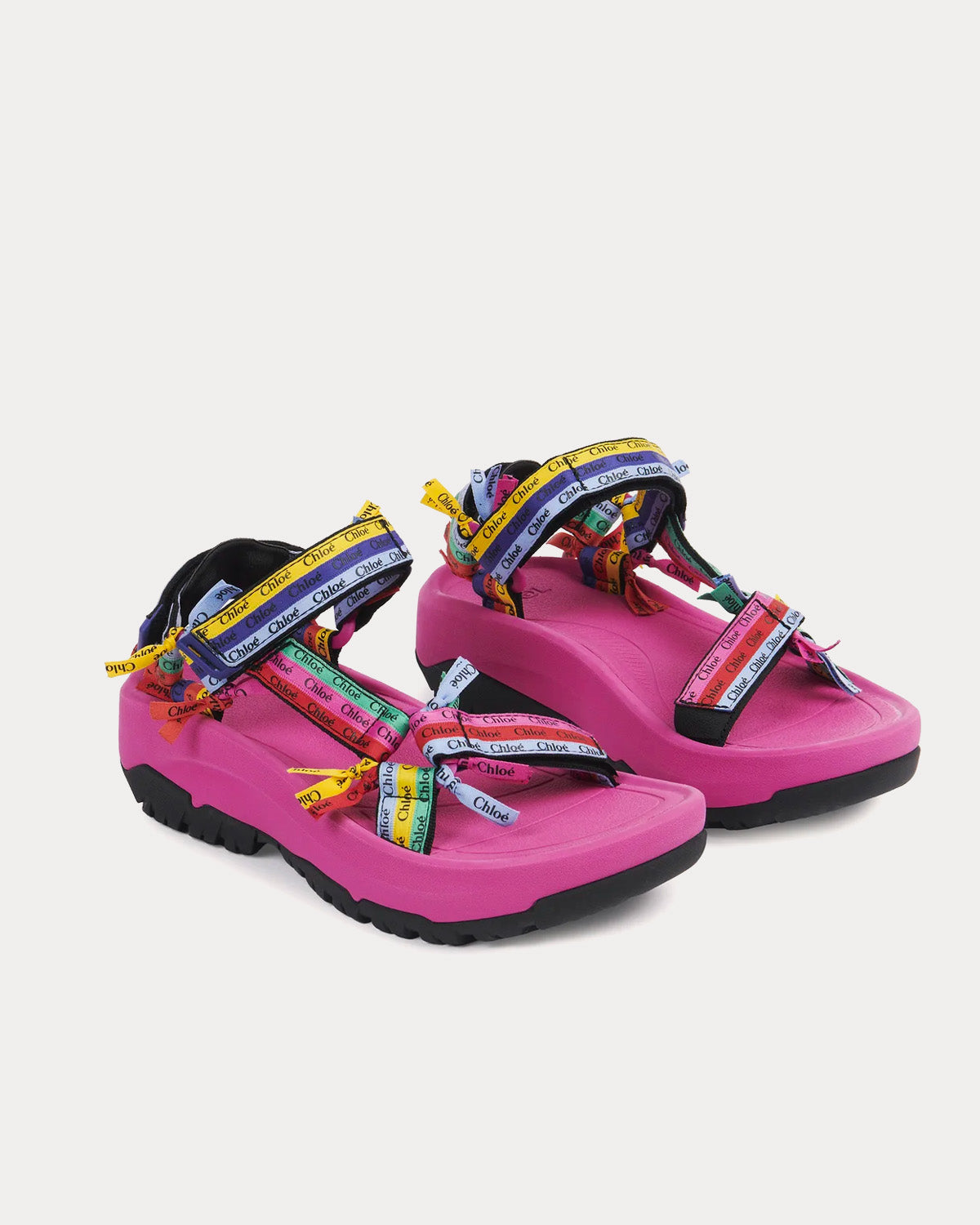 Chloé x Teva Hurricane XLT2 Ampsole Pink / Multicolour Flat Sandals - 3