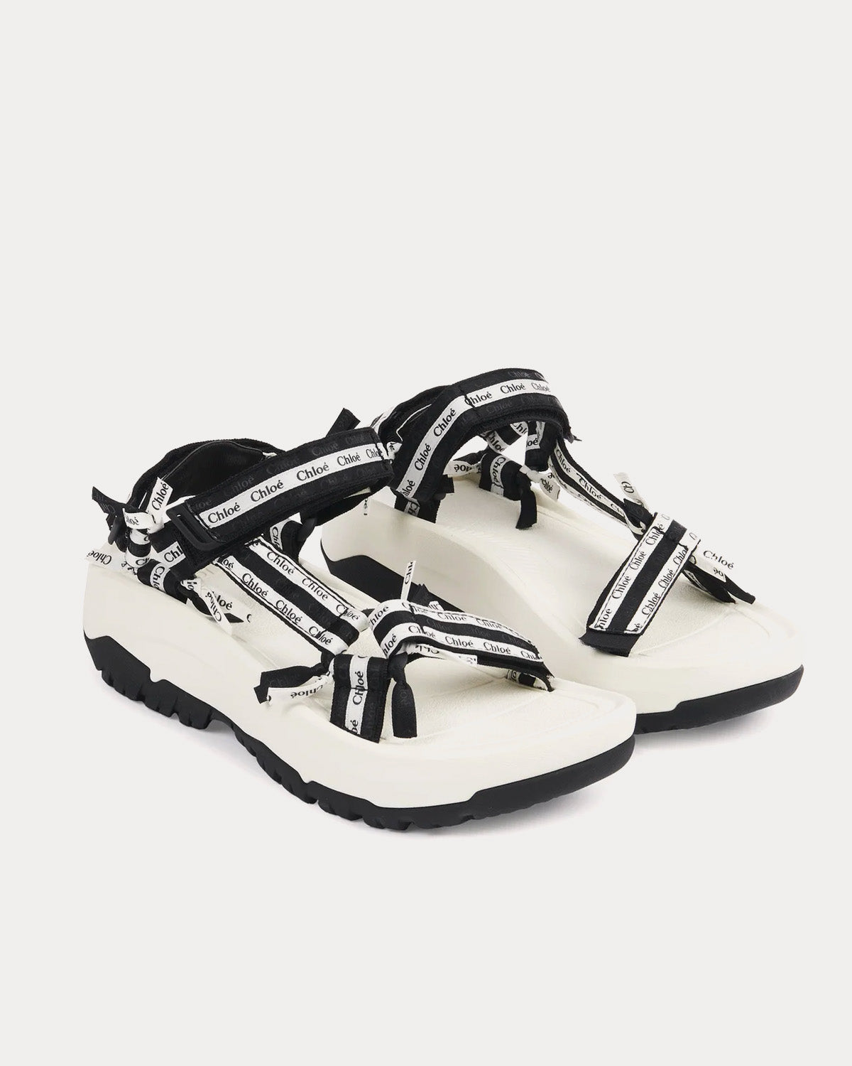 Chloé x Teva Hurricane XLT2 Ampsole White / Black Flat Sandals - 3