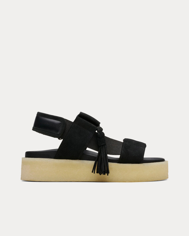 Clarks Crepe Black Combi Sandals - 1