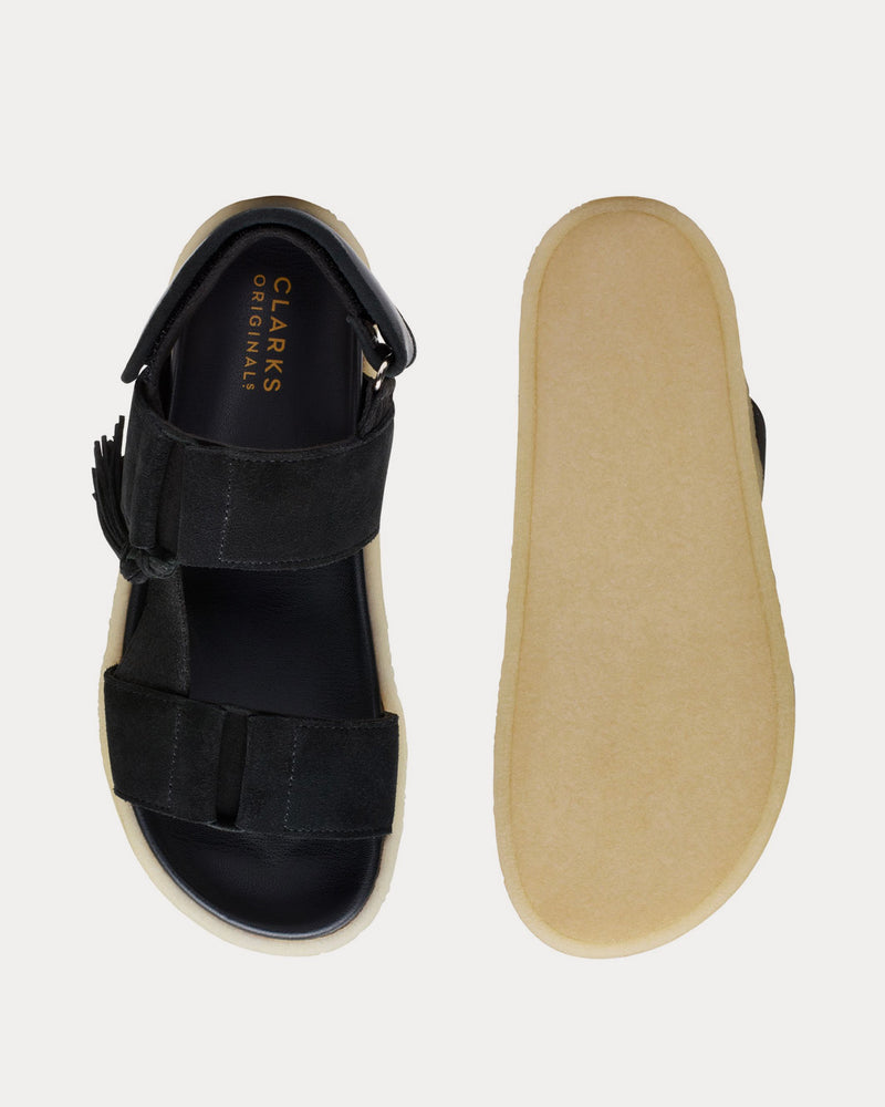 Clarks Crepe Black Combi Sandals - 2