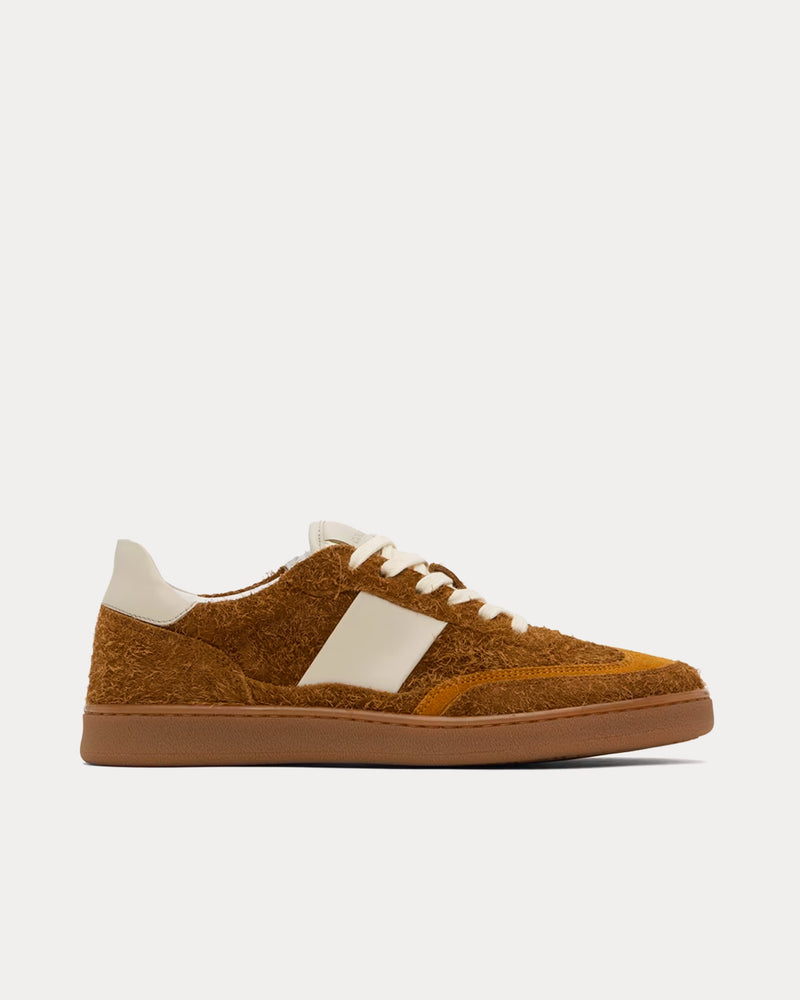 Collegium Pillar Court II Brushed Suede Mocha Brown Low Top Sneakers - 1