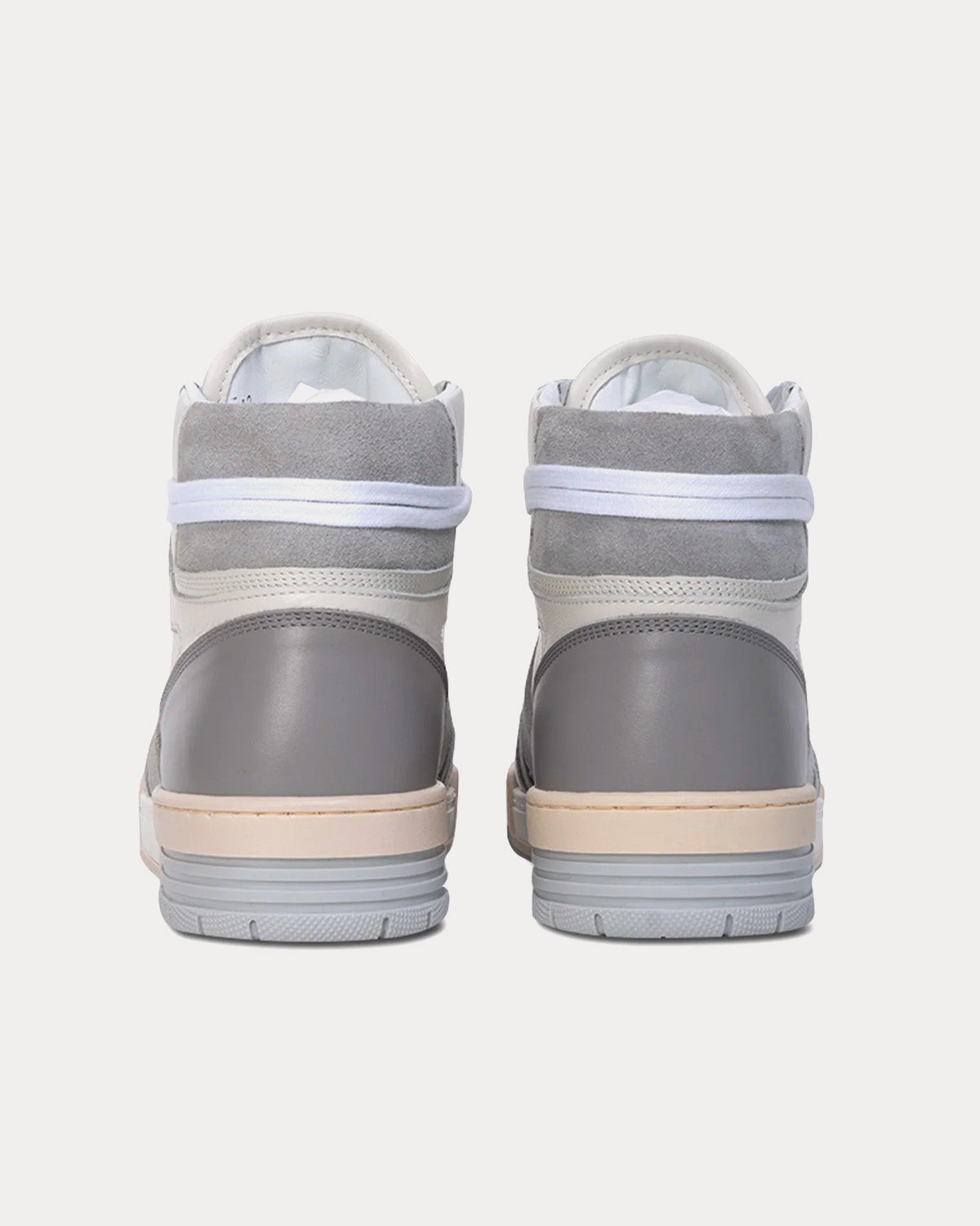 Collegium Pillar Destroyer II 'Devastator' Leather & Suede Platinum Grey High Top Sneakers - 3