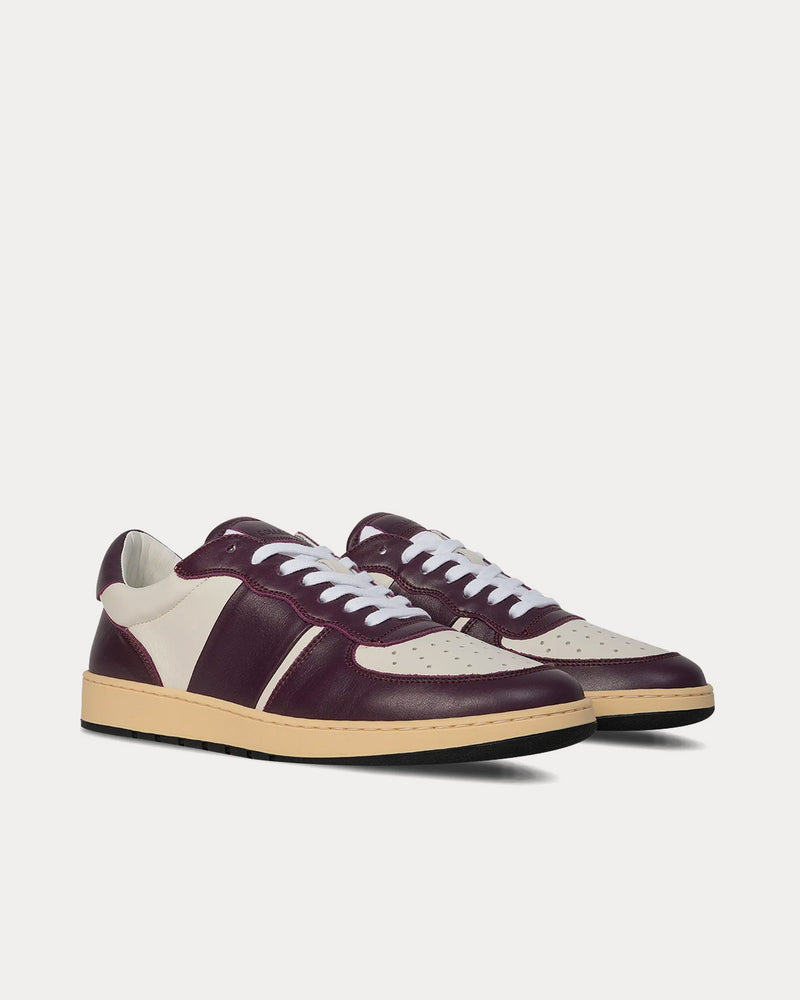 Collegium Pillar Destroyer Leather Purple / White Low Top Sneakers - 2