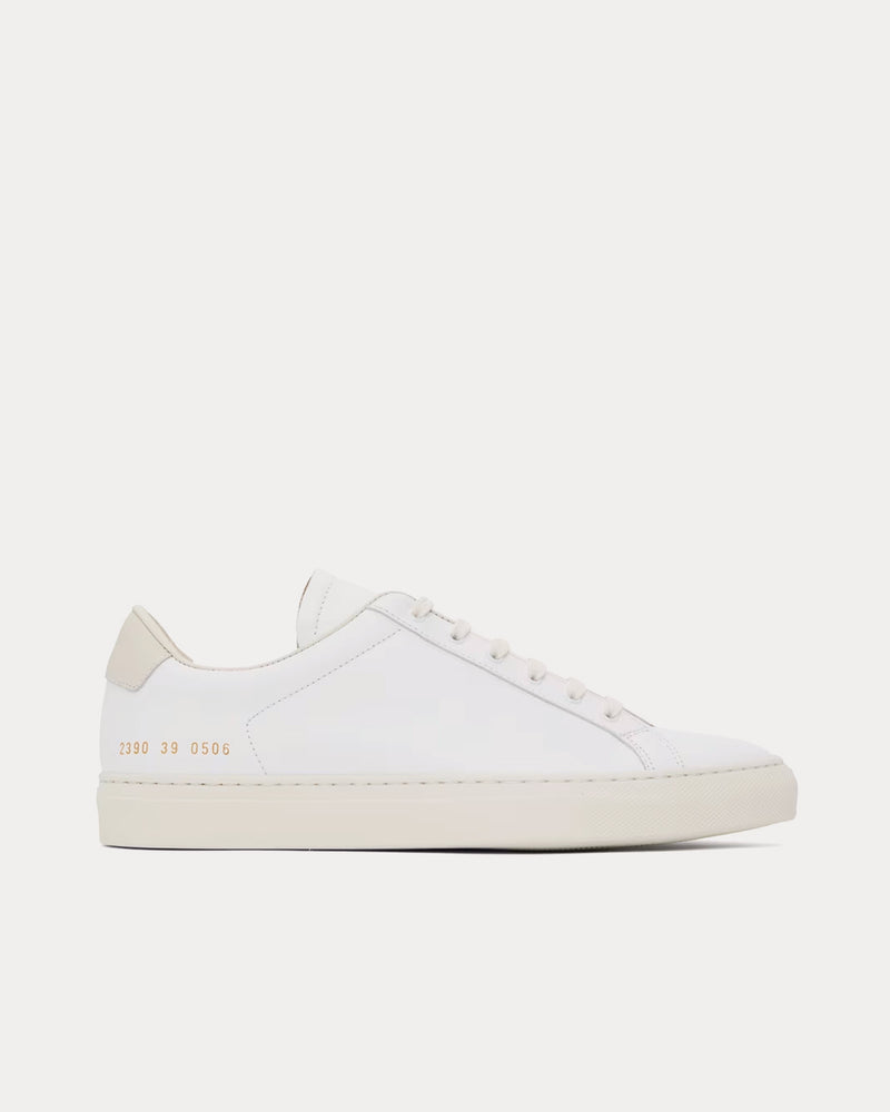 Common Projects Retro Leather White Low Top Sneakers - 1