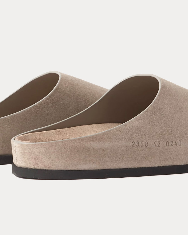 Common Projects Suede Taupe Clogs - 3