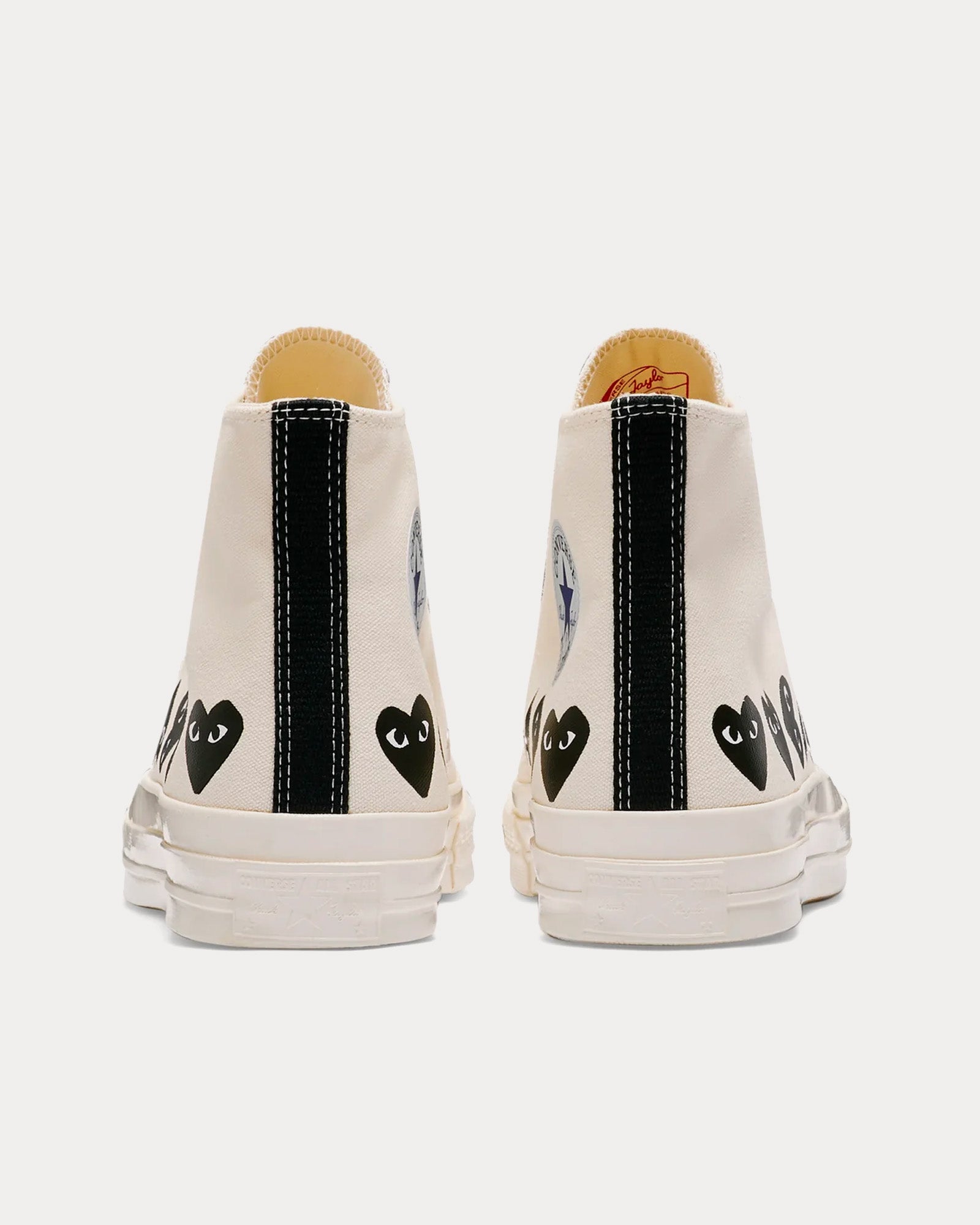 Converse x Comme des Garçons PLAY Chuck Taylor All Star '70 Multi Heart Beige / Black High Top Sneakers - 4