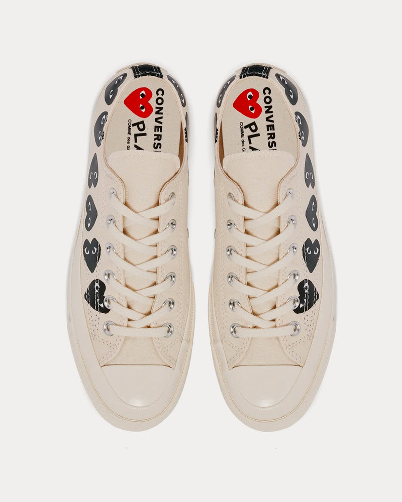 Converse x Comme des Garçons PLAY Chuck Taylor All Star '70 Multi Heart Beige / Black Low Top Sneakers - 2