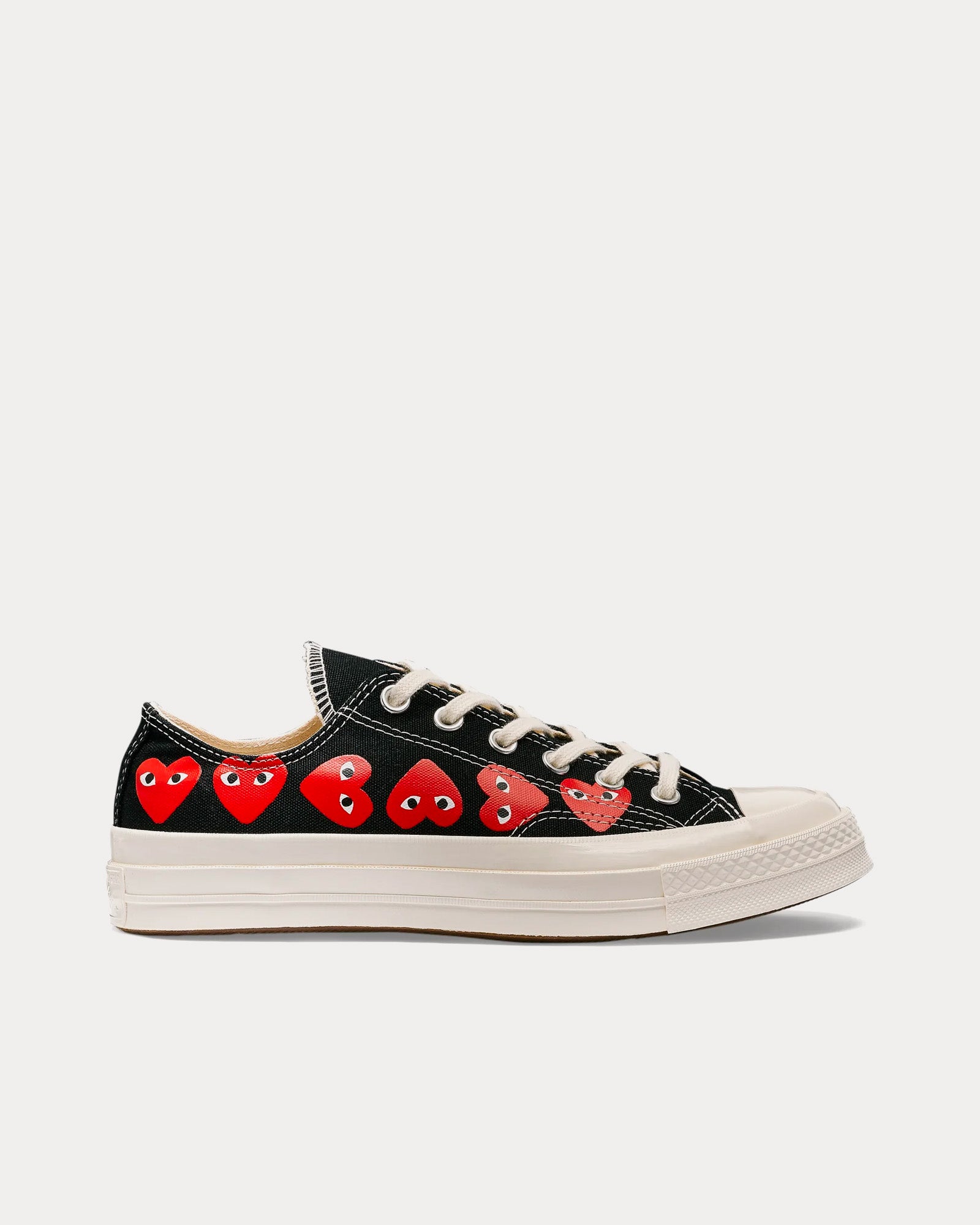 Converse x Comme des Garcons PLAY Chuck Taylor All Star 70 Multi Heart Black Red Low Top Sneakers Sneak in Peace