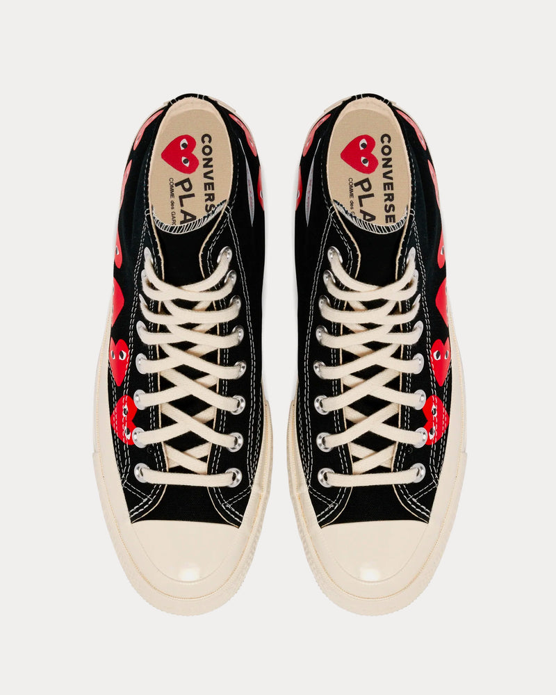 Converse x Comme des Garçons PLAY Chuck Taylor All Star '70 Multi Heart Black / Red High Top Sneakers - 2