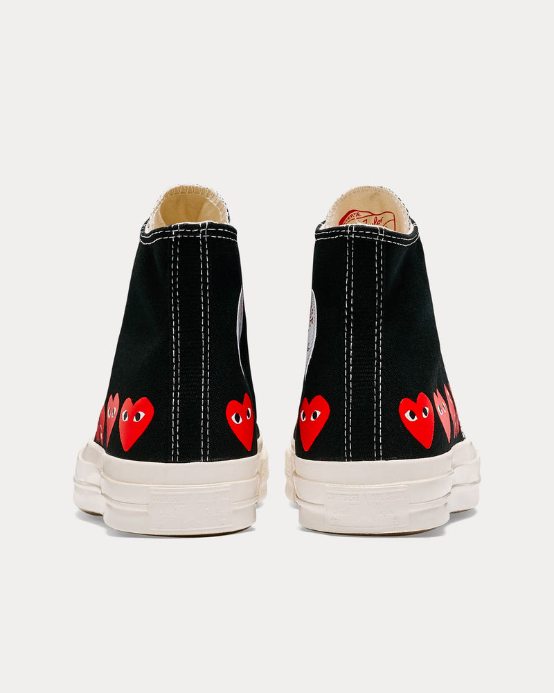 Converse x Comme des Garçons PLAY Chuck Taylor All Star '70 Multi Heart Black / Red High Top Sneakers - 3