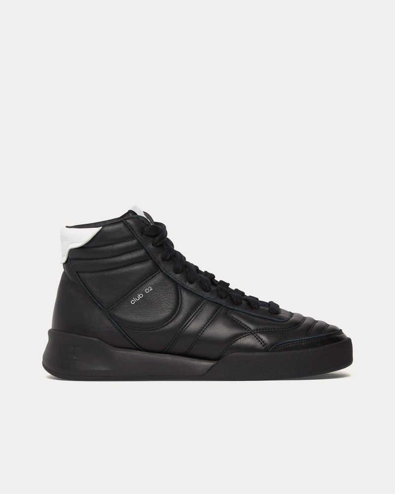 Courrèges Club 02 Leather Black Mid Top Sneakers - 1