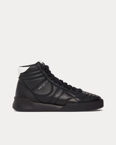 Courrèges Club 02 Leather Black Mid Top Sneakers