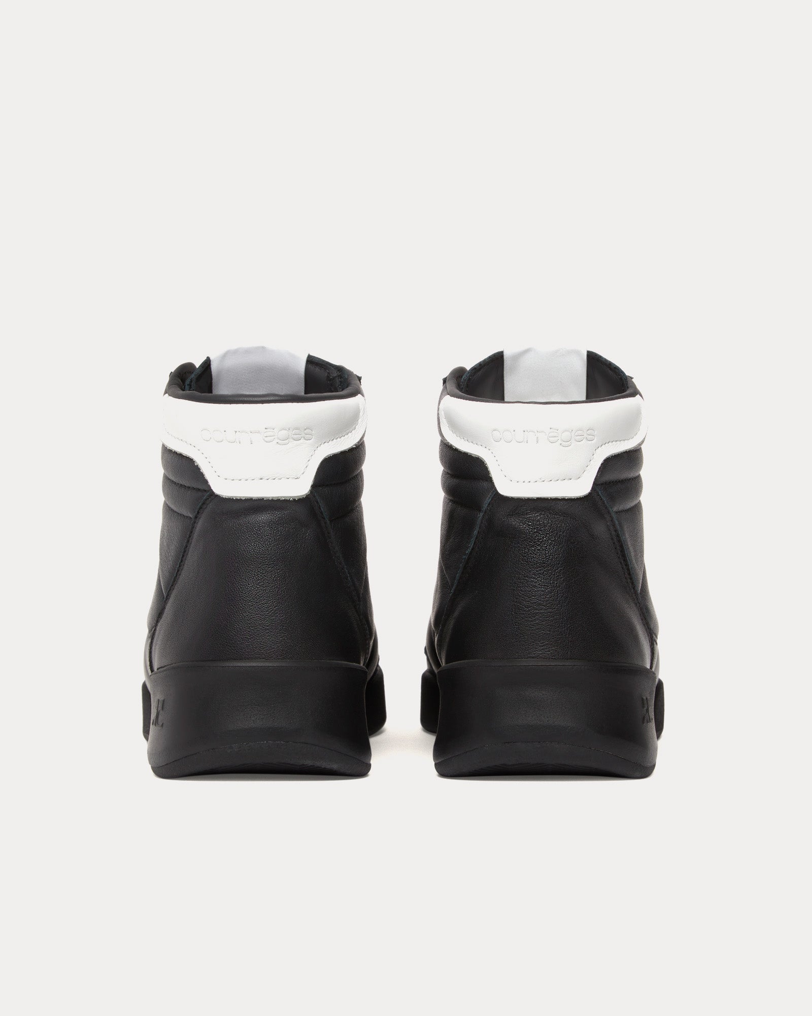 Courrèges Club 02 Leather Black Mid Top Sneakers - 3