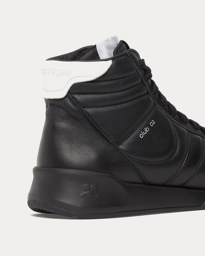 Courrèges Club 02 Leather Black Mid Top Sneakers - 4