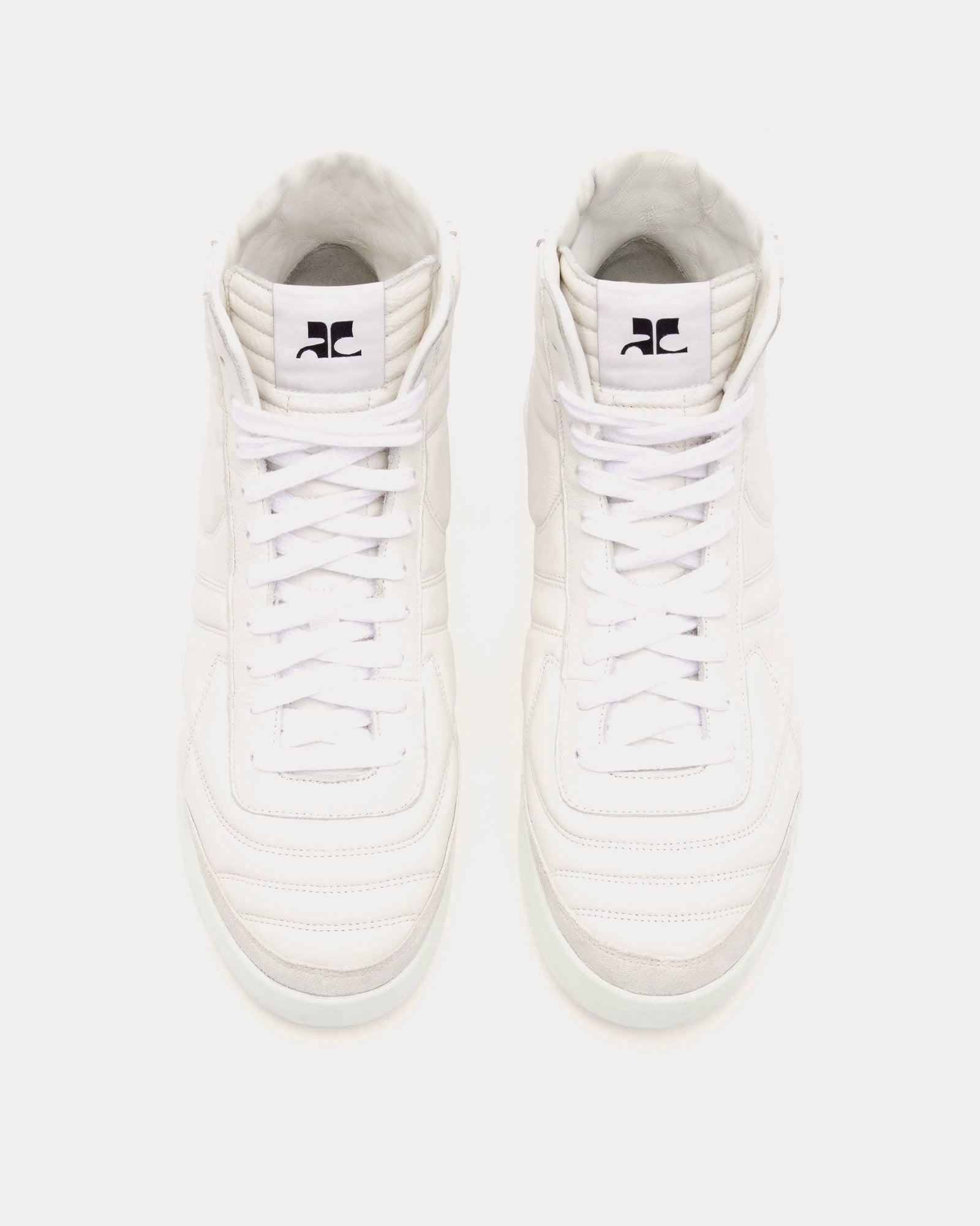 Courrèges Club 02 Leather Heritage White Mid Top Sneakers - 2